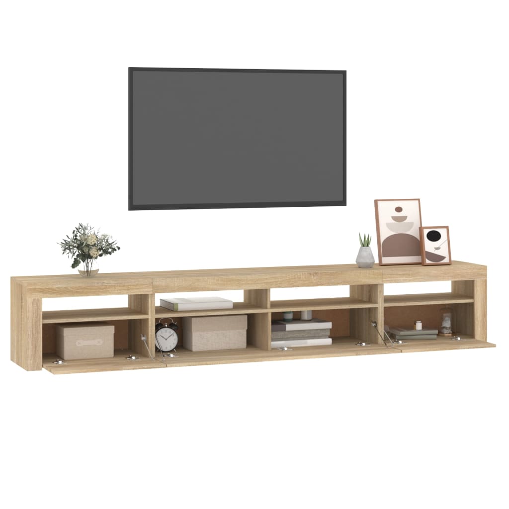 TV ormarić s LED svjetlima boja hrasta sonome 240x35x40 cm