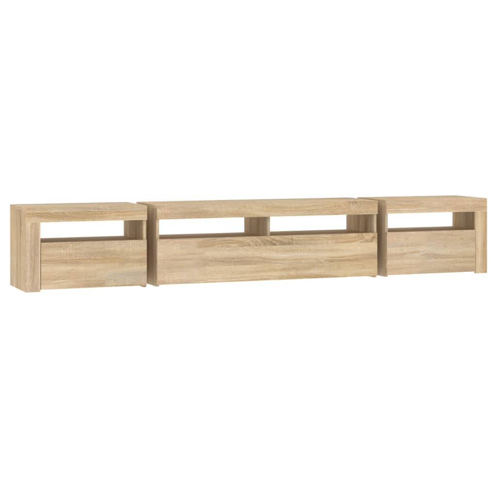 TV ormarić s LED svjetlima boja hrasta sonome 240x35x40 cm