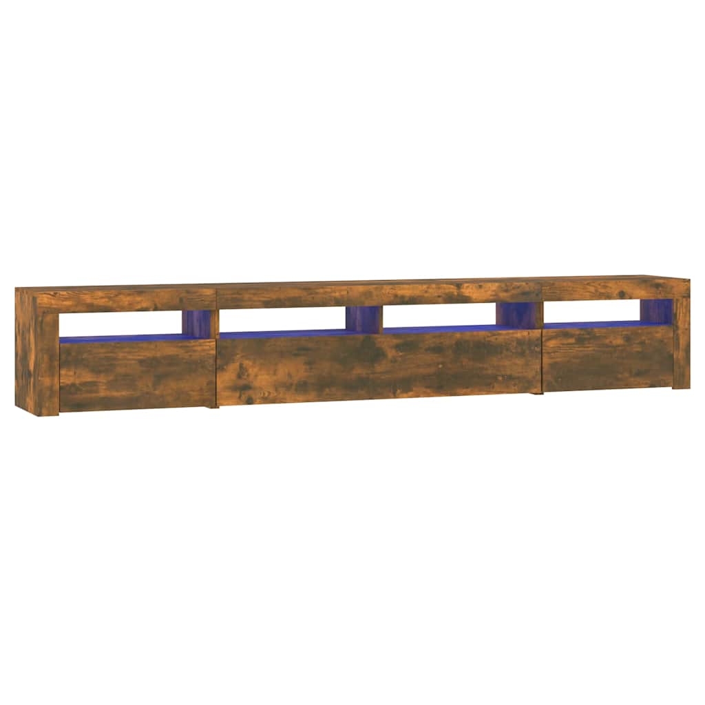 TV ormarić s LED svjetlima boja dimljenog hrasta 240x35x40 cm