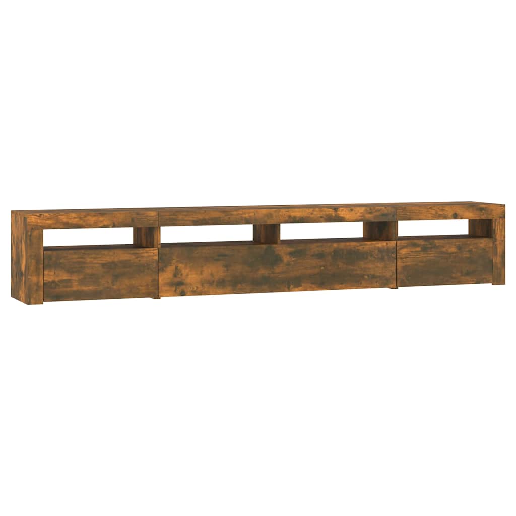 TV ormarić s LED svjetlima boja dimljenog hrasta 240x35x40 cm
