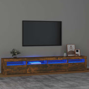 TV ormarić s LED svjetlima boja dimljenog hrasta 240x35x40 cm
