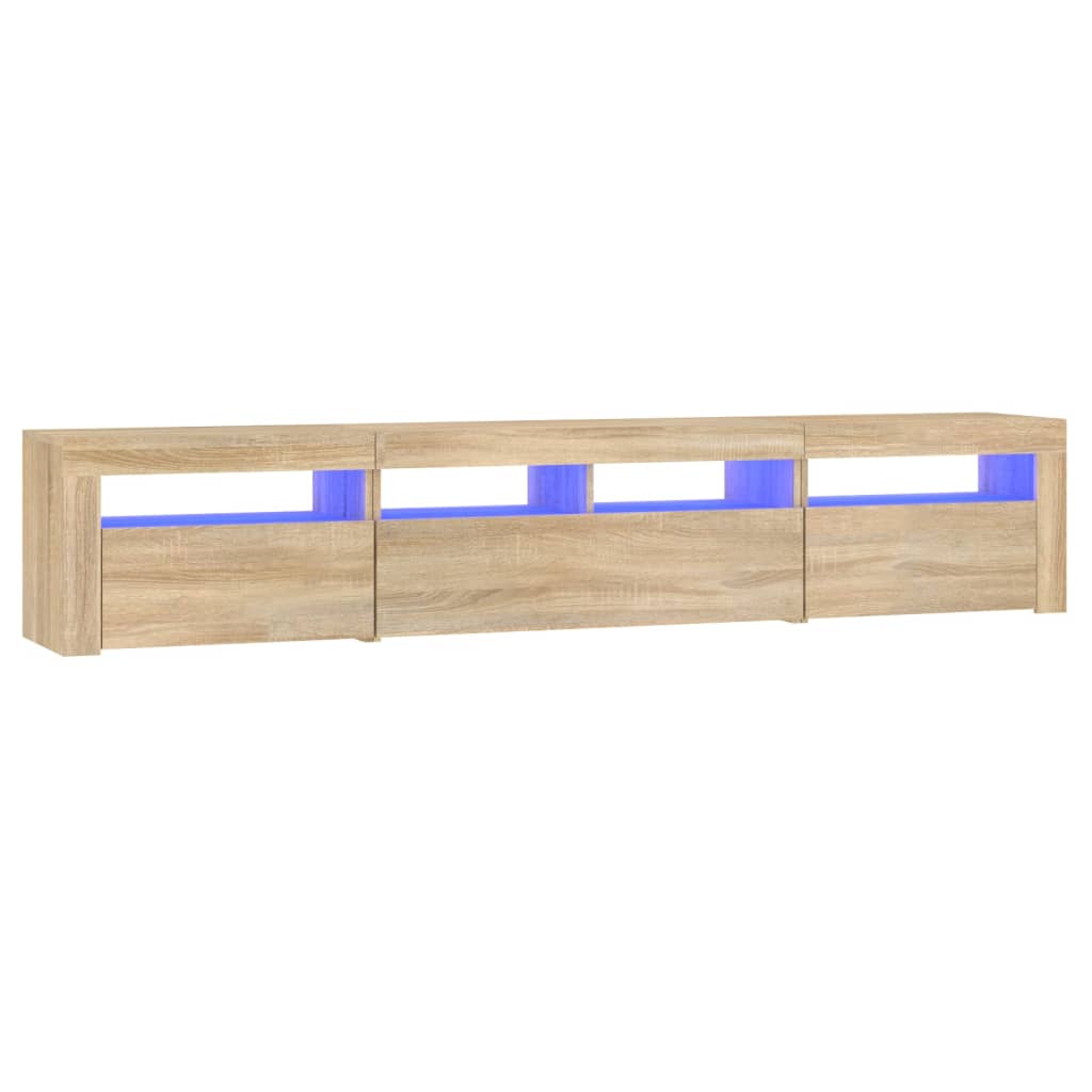TV ormarić s LED svjetlima boja hrasta sonome 210x35x40 cm