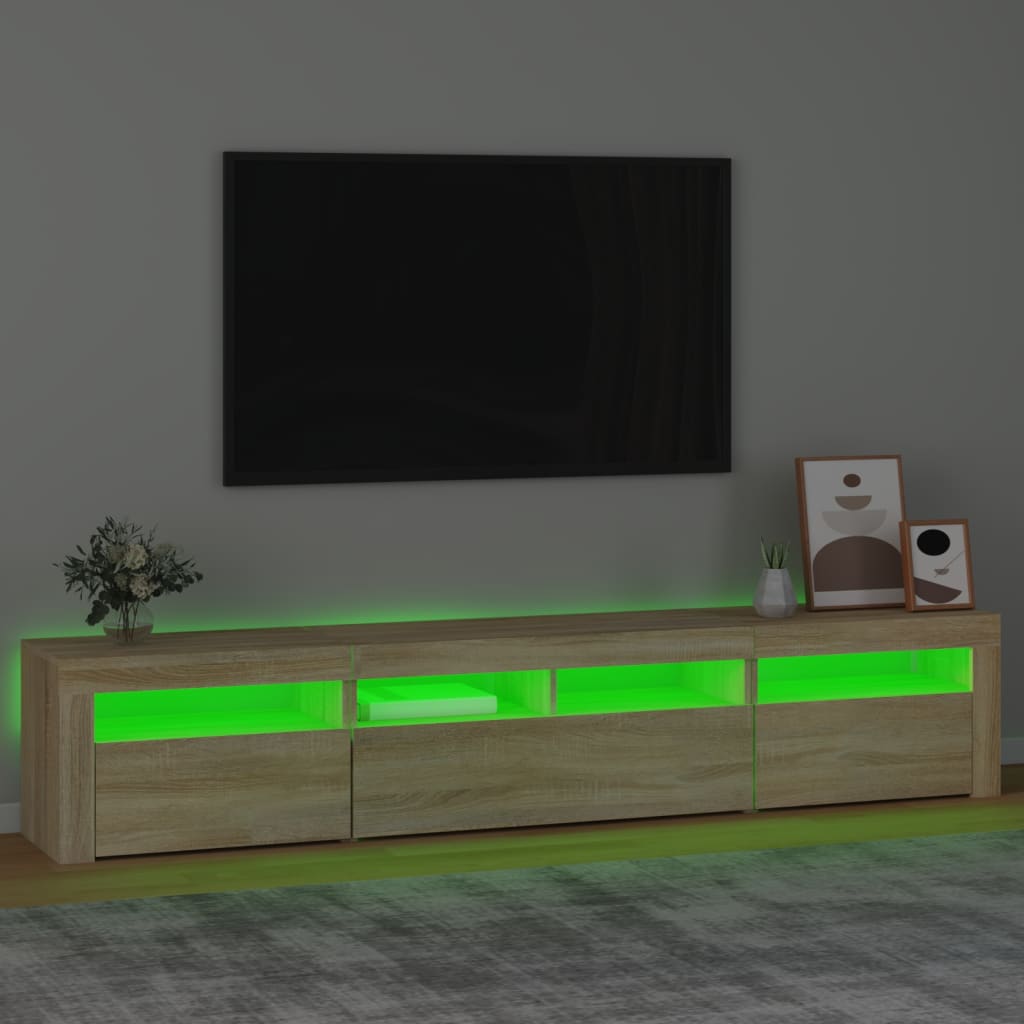 TV ormarić s LED svjetlima boja hrasta sonome 210x35x40 cm
