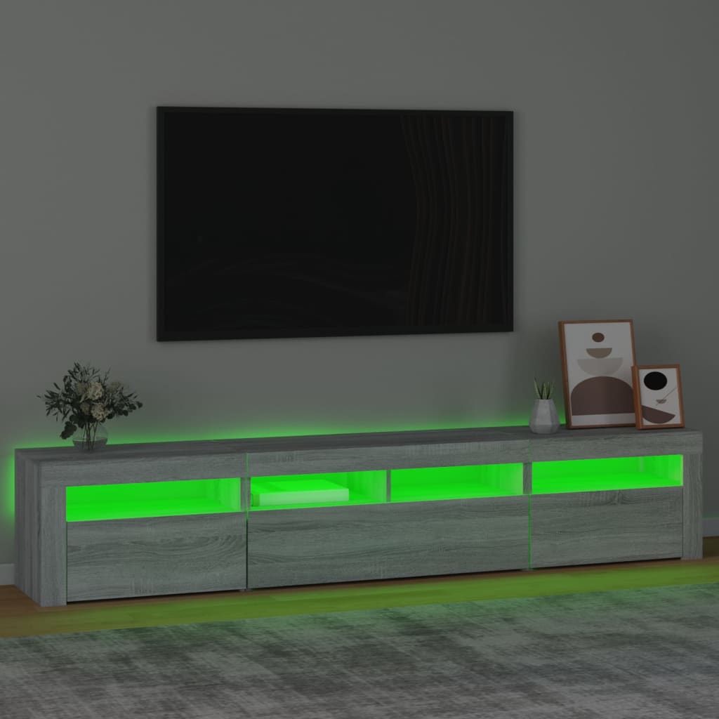 TV ormarić s LED svjetlima boja hrasta sonome 210x35x40 cm