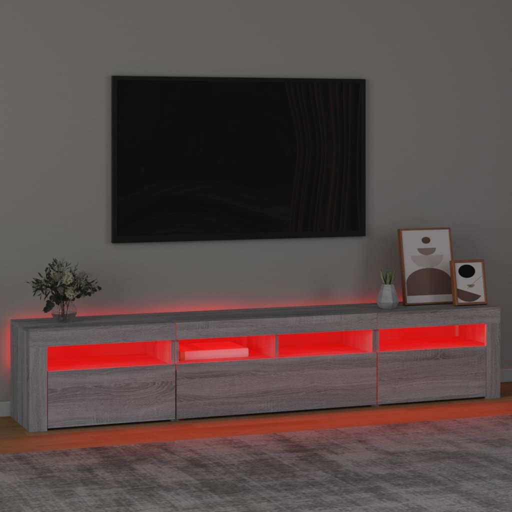 TV ormarić s LED svjetlima boja hrasta sonome 210x35x40 cm