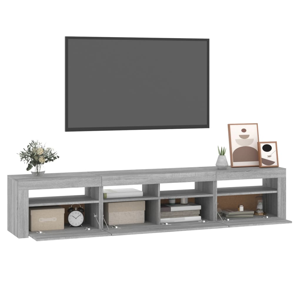 TV ormarić s LED svjetlima boja hrasta sonome 210x35x40 cm
