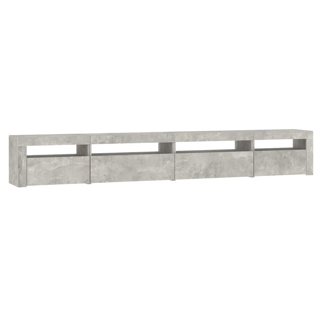 TV ormarić s LED svjetlima siva boja betona 270 x 35 x 40 cm