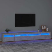 TV ormarić s LED svjetlima siva boja betona 270 x 35 x 40 cm