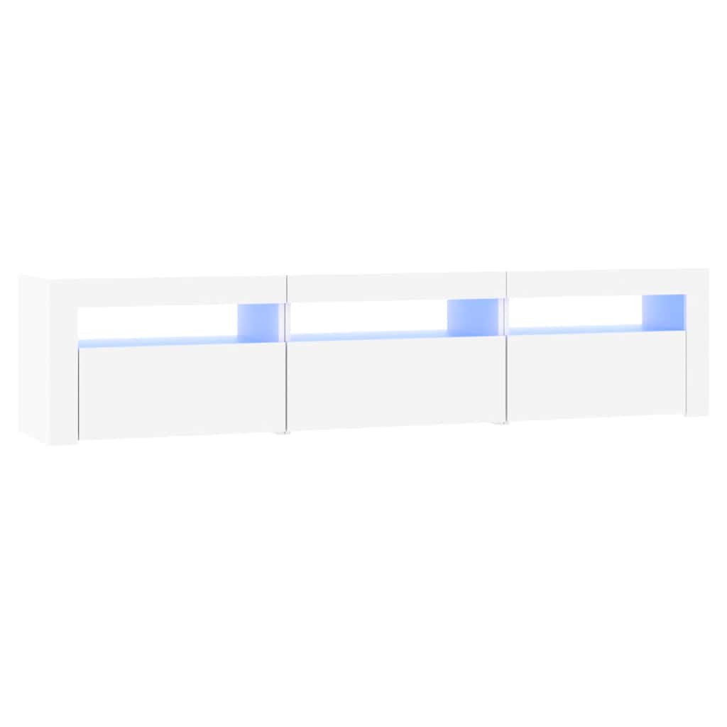 TV ormarić s LED svjetlima bijeli 180 x 35 x 40 cm
