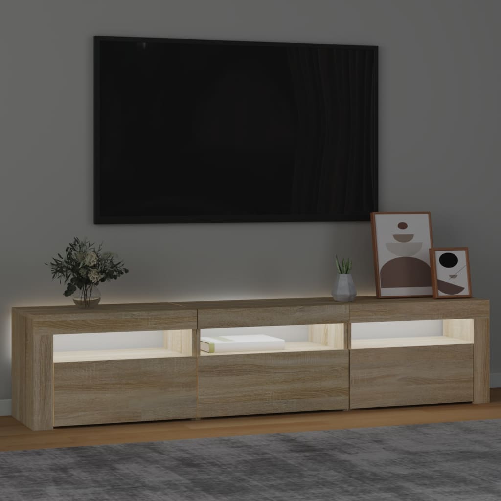 TV ormarić s LED svjetlima boja hrasta sonome 180 x 35 x 40 cm