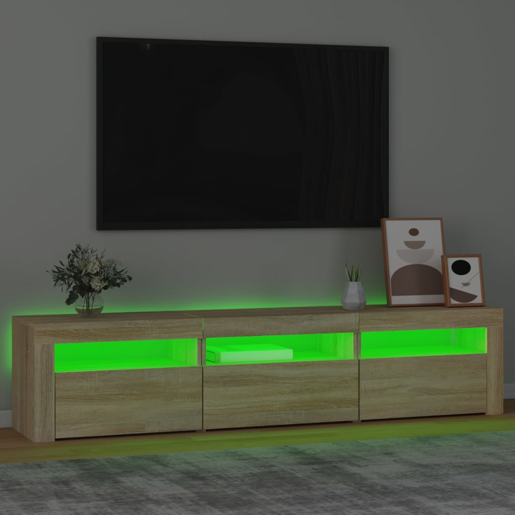 TV ormarić s LED svjetlima boja hrasta sonome 180 x 35 x 40 cm