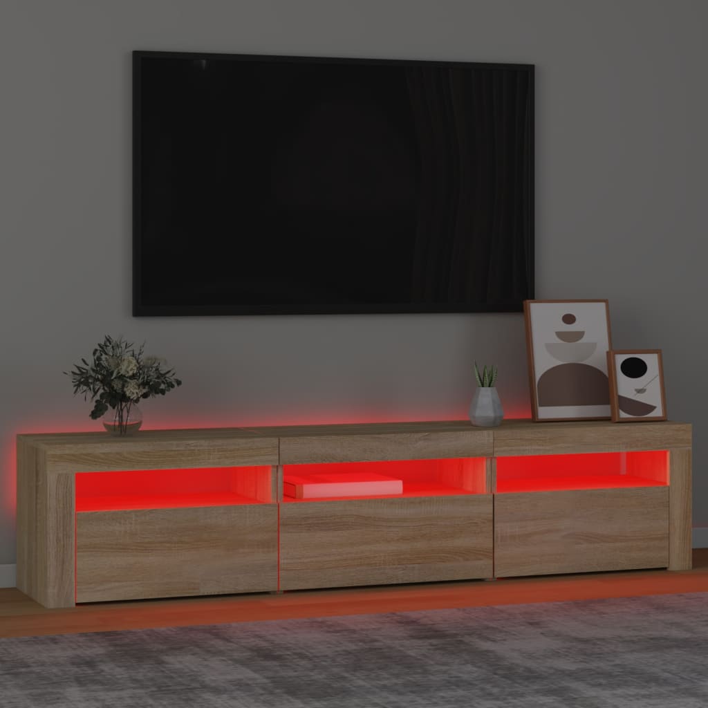 TV ormarić s LED svjetlima boja hrasta sonome 180 x 35 x 40 cm