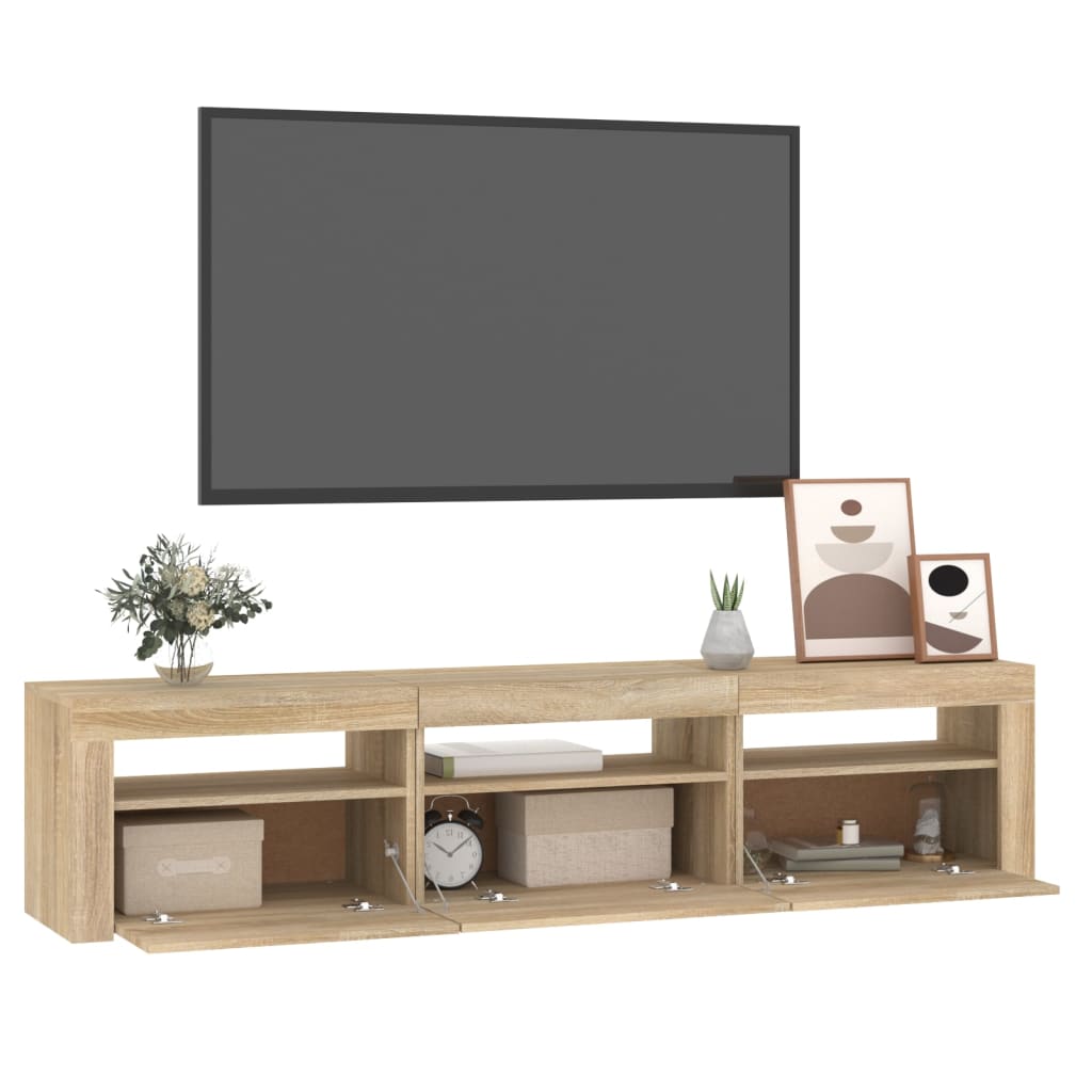TV ormarić s LED svjetlima boja hrasta sonome 180 x 35 x 40 cm