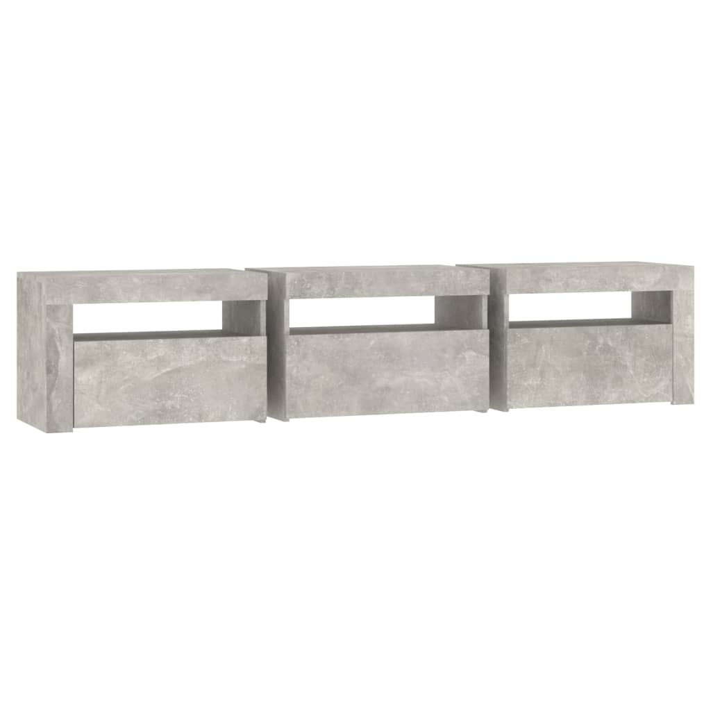 TV ormarić s LED svjetlima siva boja betona 180x35x40 cm