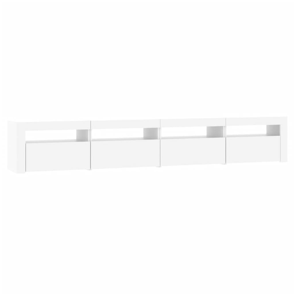 TV ormarić s LED svjetlima bijeli 240x35x40 cm