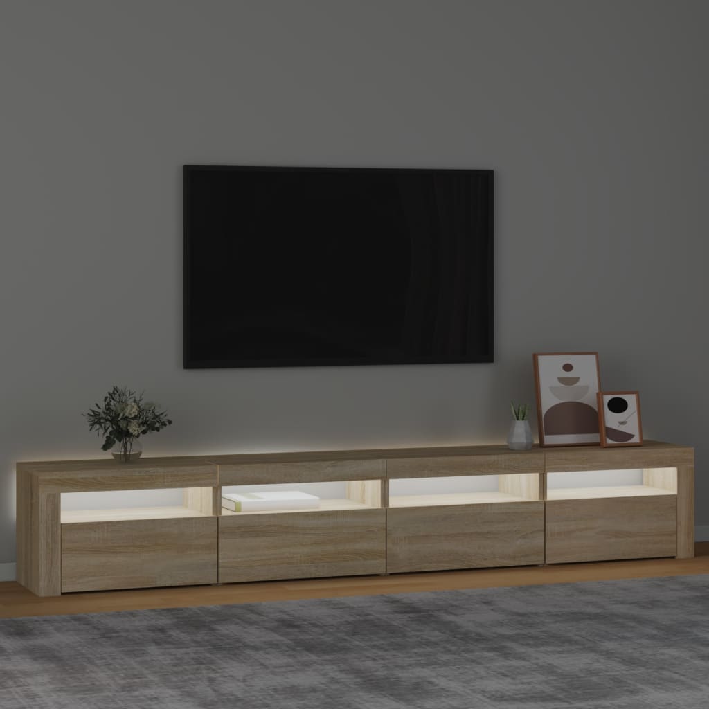 TV ormarić s LED svjetlima boja hrasta sonome 240x35x40 cm