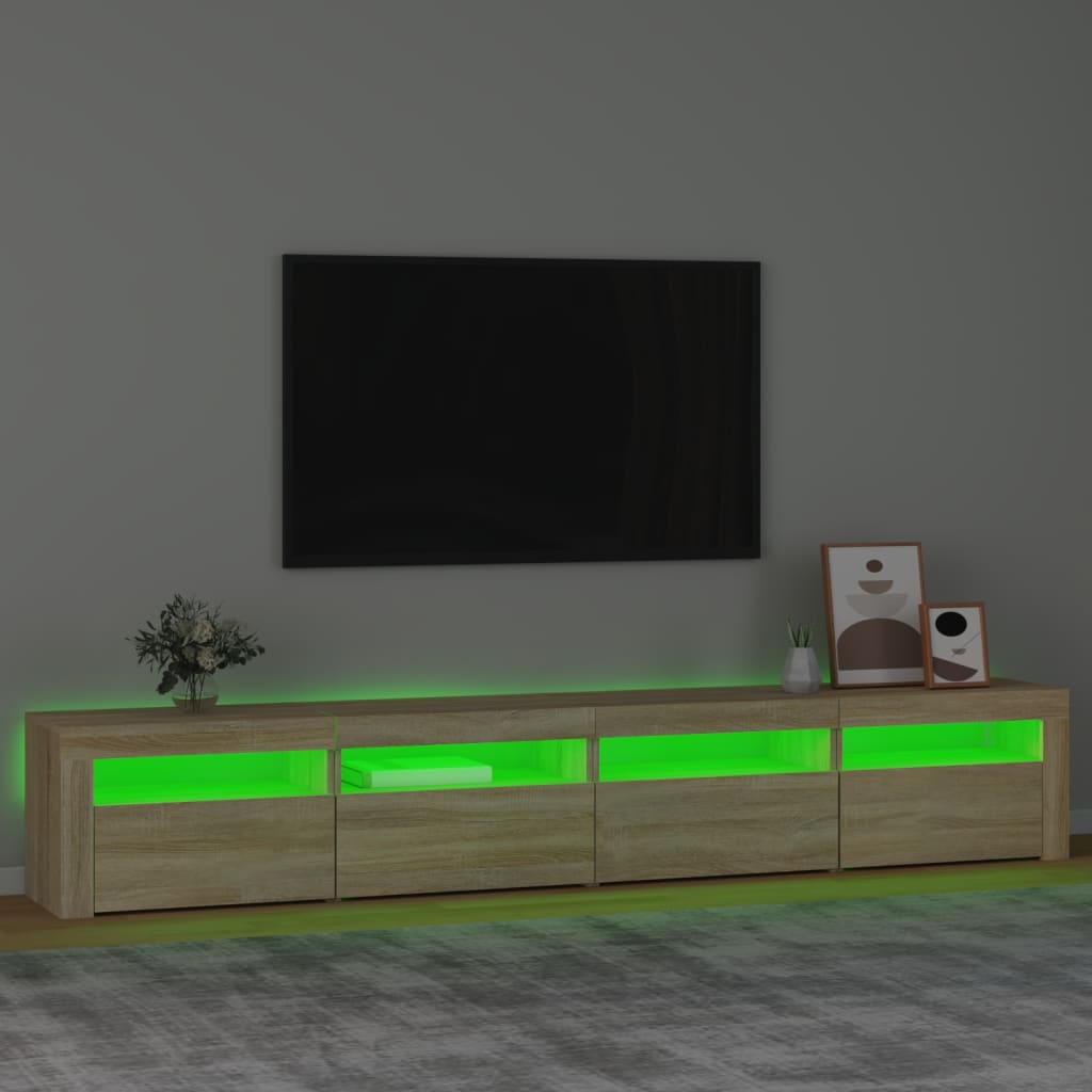 TV ormarić s LED svjetlima boja hrasta sonome 240x35x40 cm