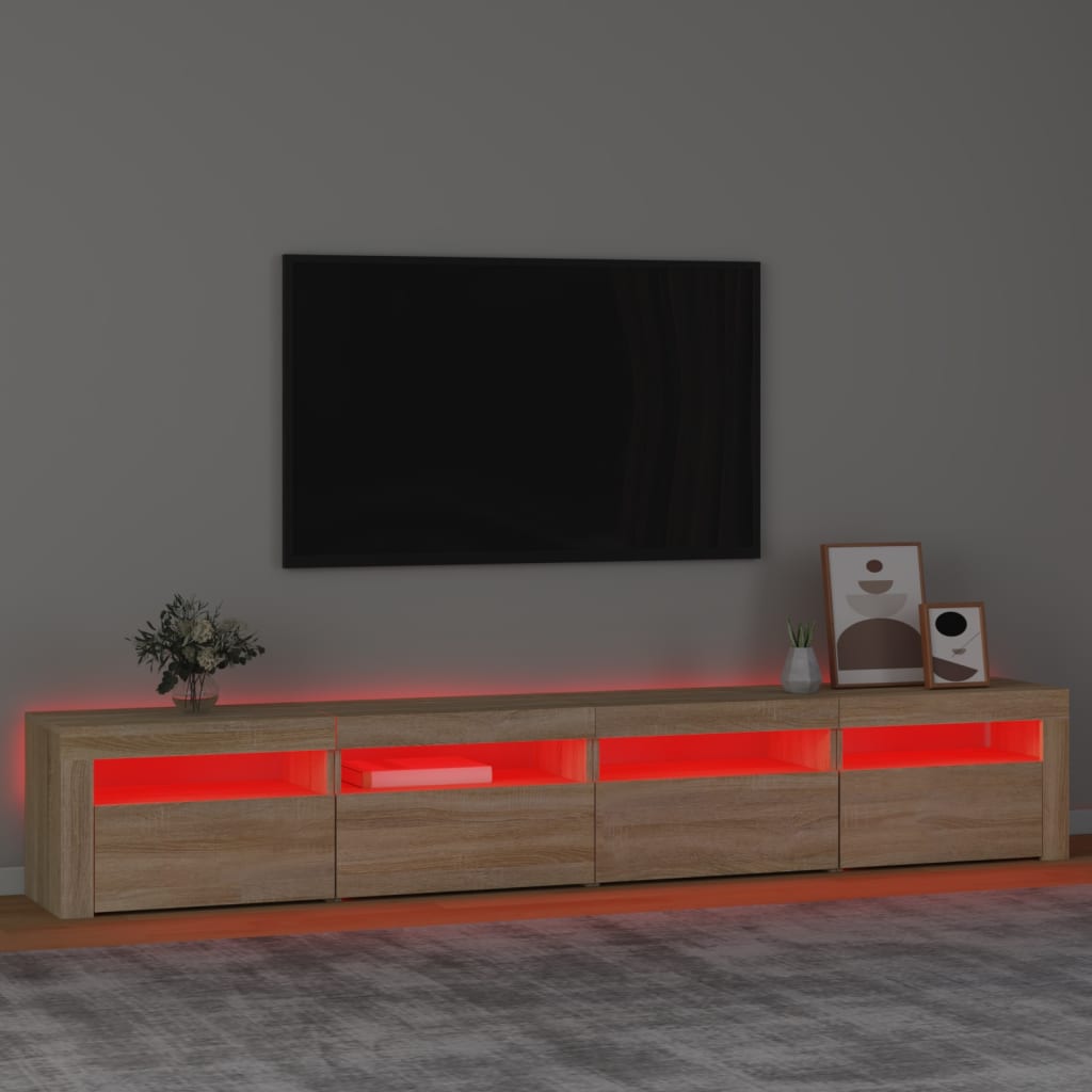 TV ormarić s LED svjetlima boja hrasta sonome 240x35x40 cm