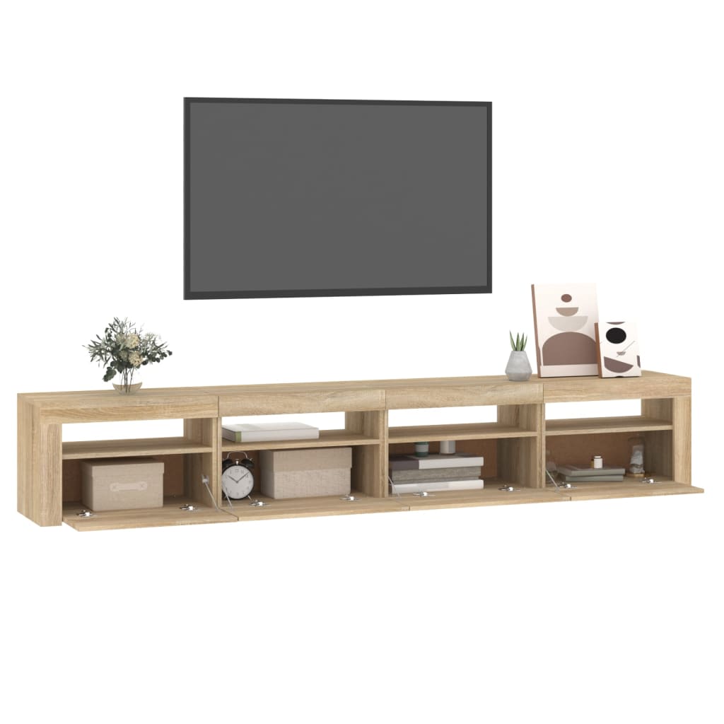 TV ormarić s LED svjetlima boja hrasta sonome 240x35x40 cm