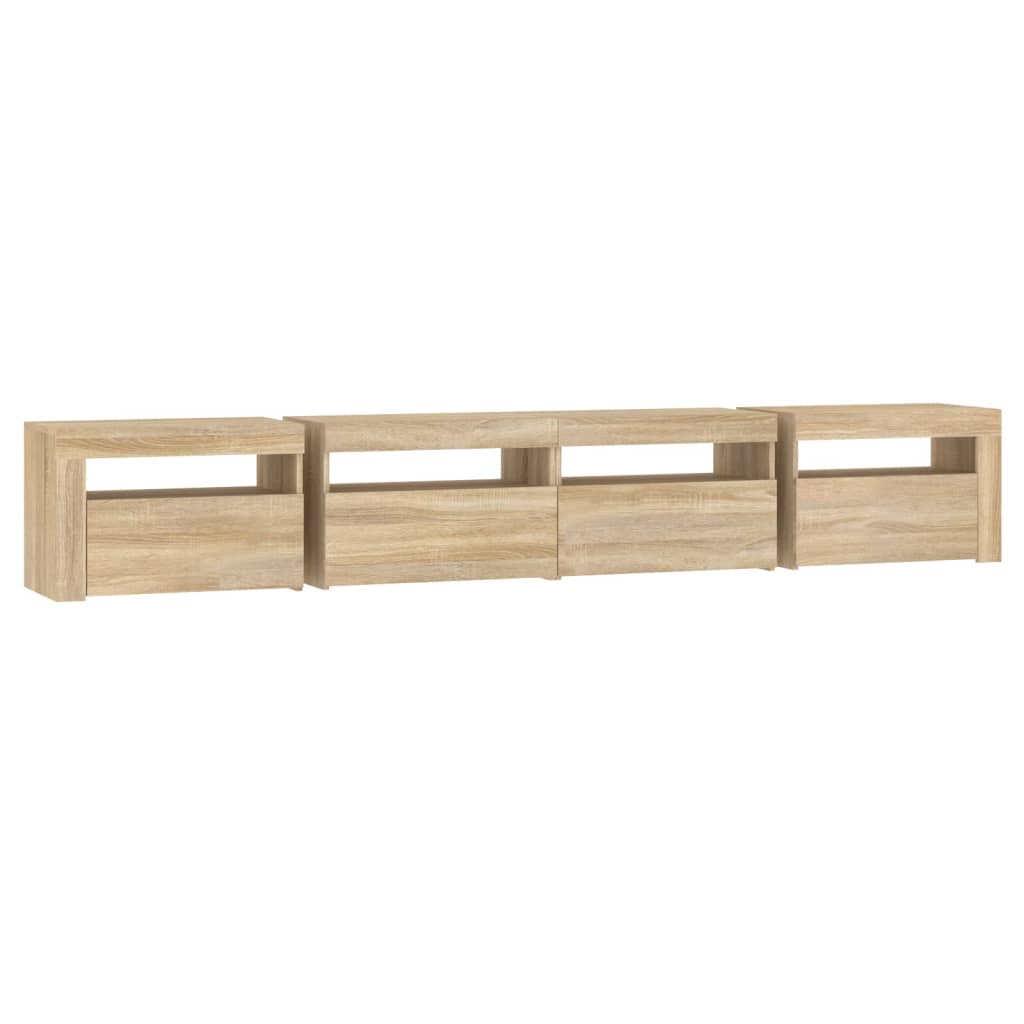 TV ormarić s LED svjetlima boja hrasta sonome 240x35x40 cm