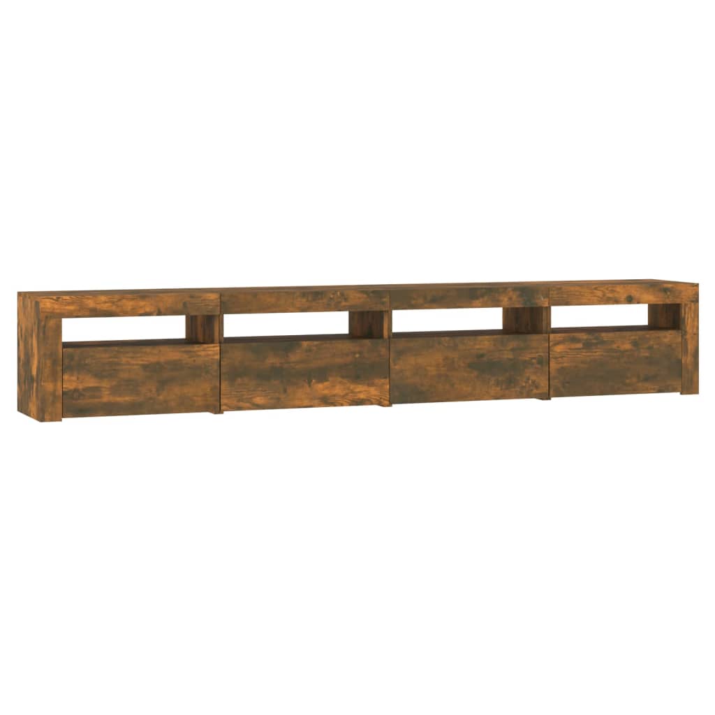 TV ormarić s LED svjetlima boja dimljenog hrasta 240x35x40 cm