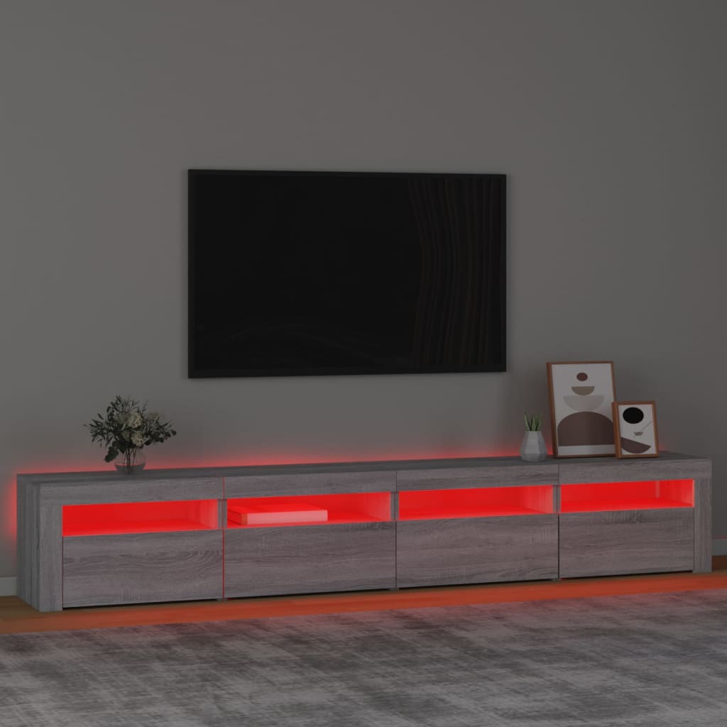 TV ormarić s LED svjetlima boja hrasta sonome 240x35x40 cm