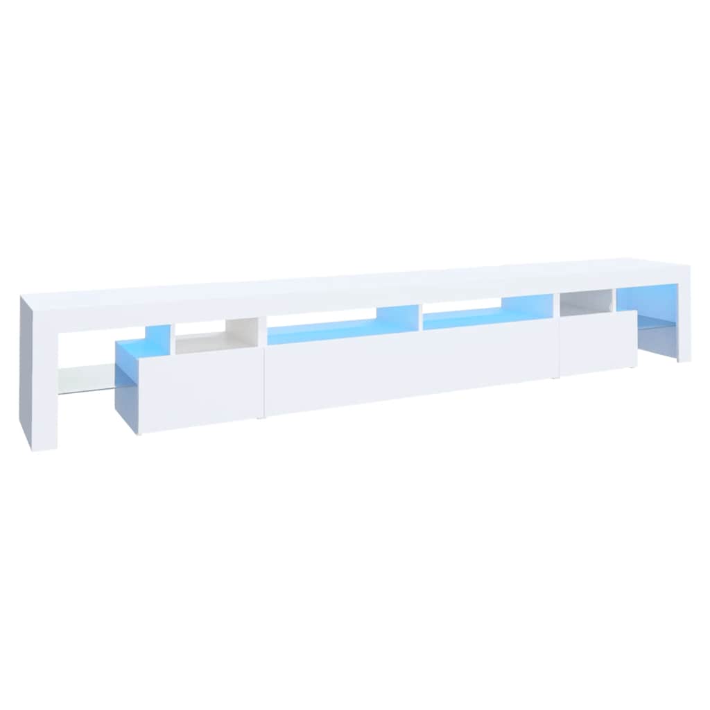 TV ormarić s LED svjetlima bijeli 260 x 36,5 x 40 cm