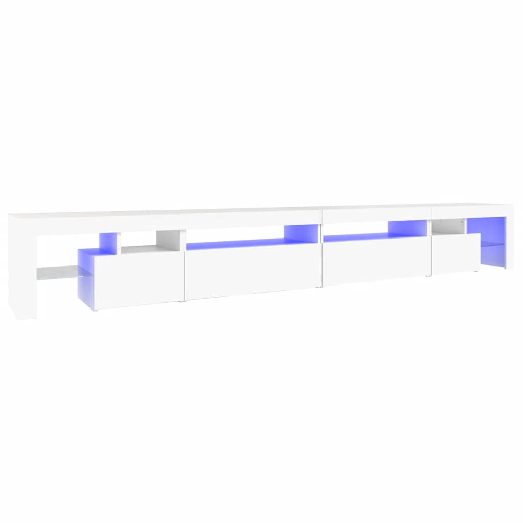 TV ormarić s LED svjetlima bijeli 290x36,5x40 cm