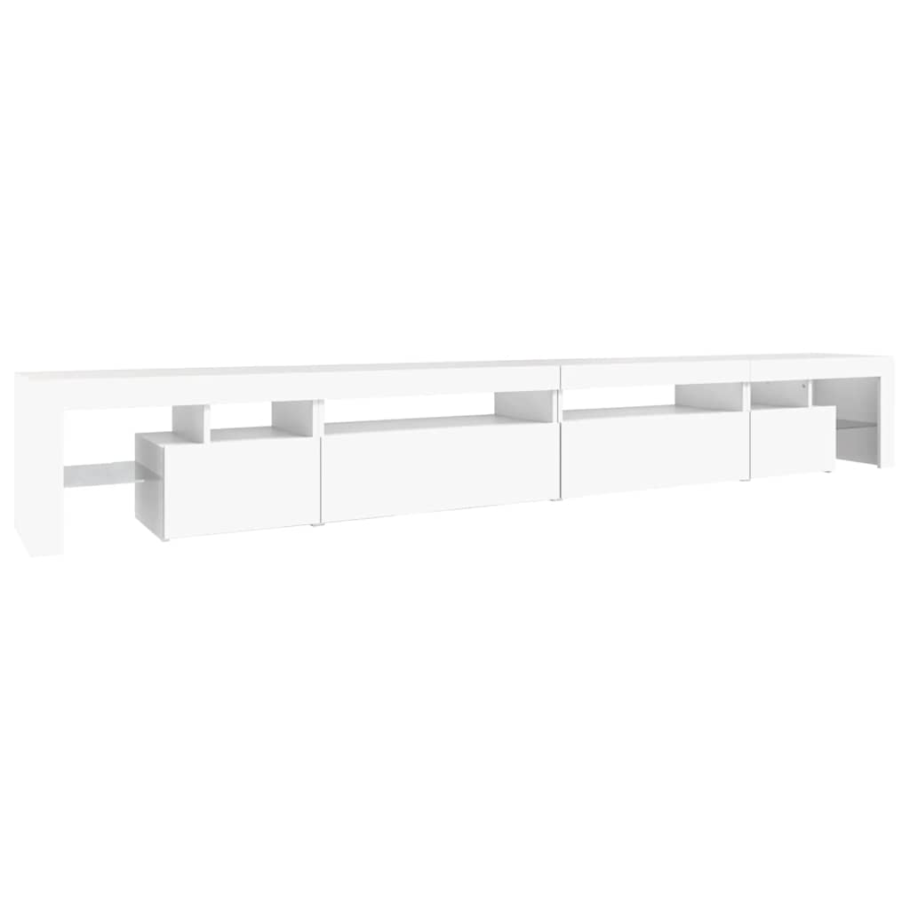 TV ormarić s LED svjetlima bijeli 290x36,5x40 cm