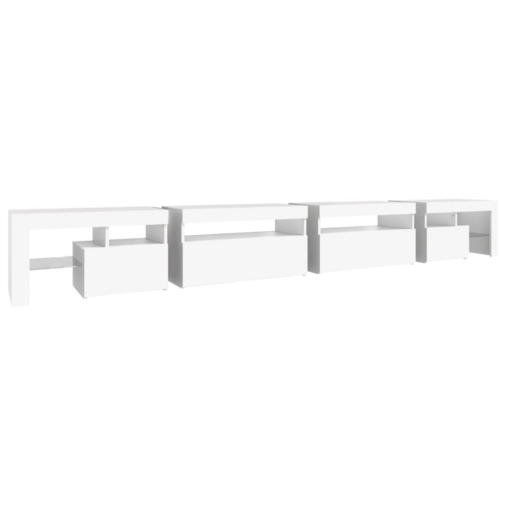 TV ormarić s LED svjetlima bijeli 290x36,5x40 cm