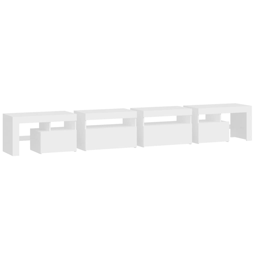 TV ormarić s LED svjetlima bijeli 260 x 36,5 x 40 cm