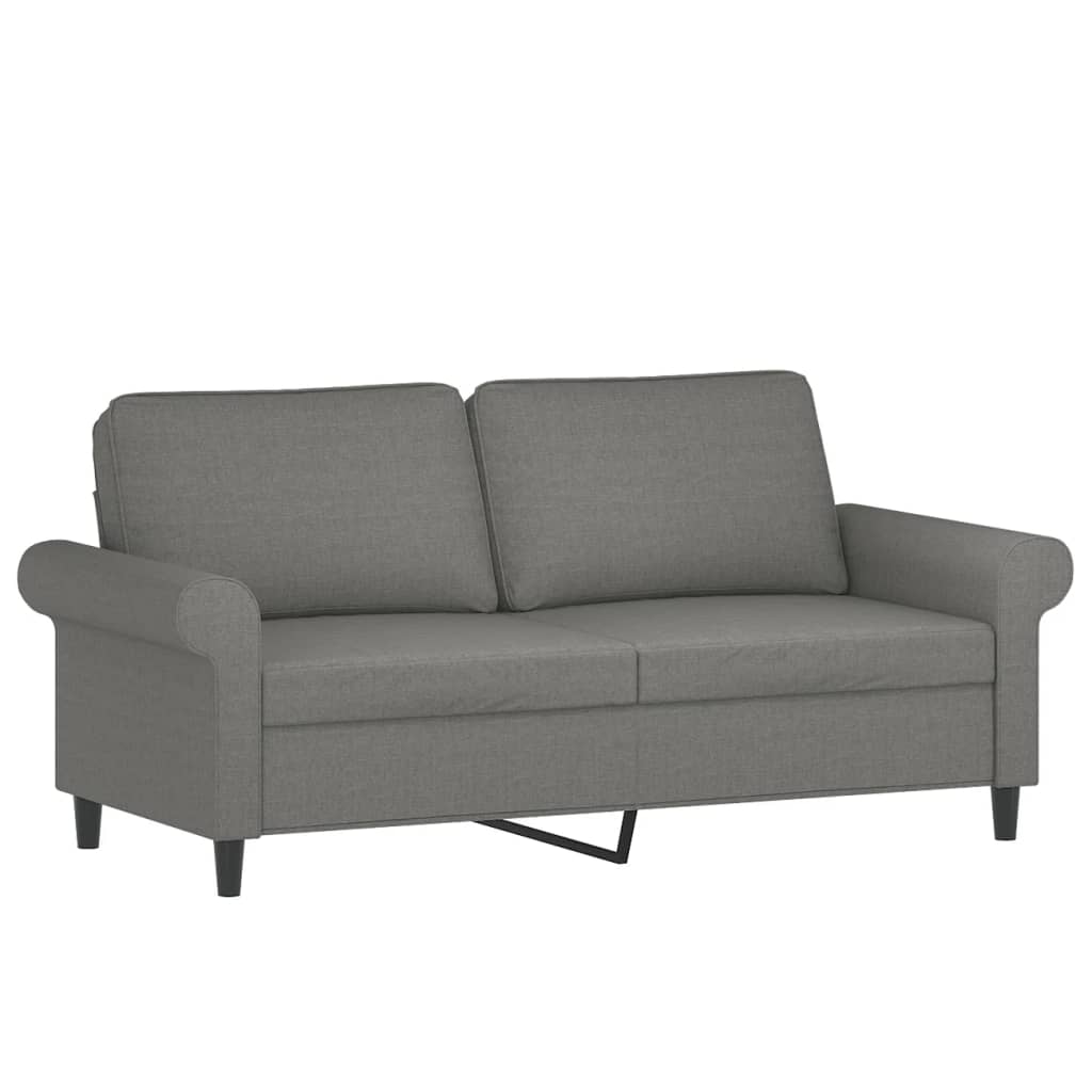 Dvosjed s jastucima tamnosivi 140 cm od tkanine