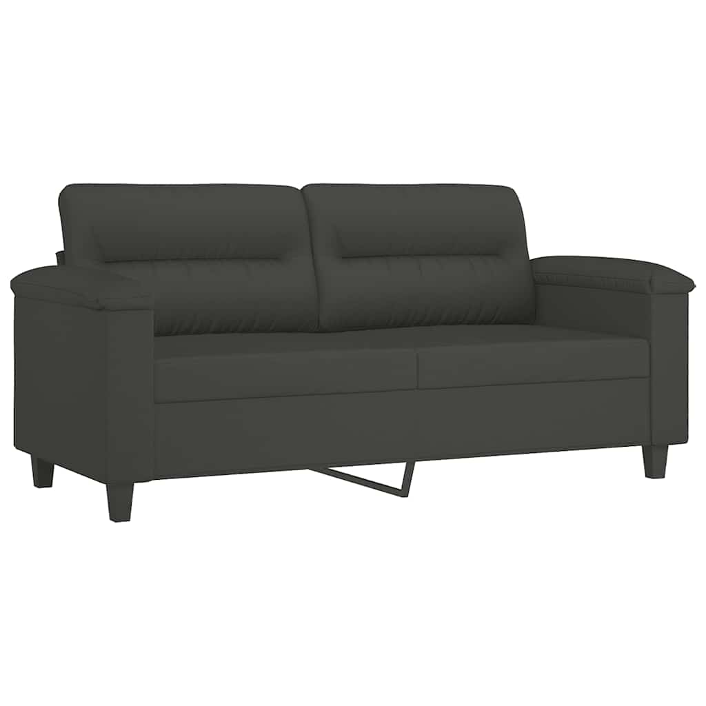 Dvosjed s jastucima tamnosivi 140 cm od mikrovlakana