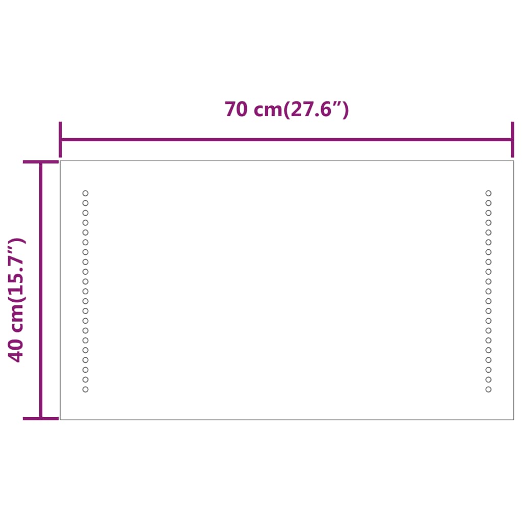 LED kupaonsko ogledalo 40x70 cm