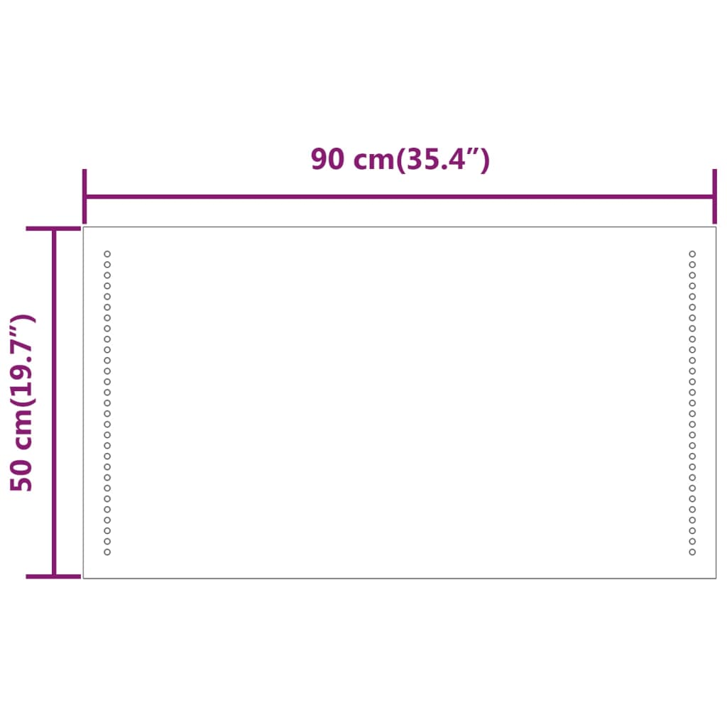 LED kupaonsko ogledalo 50x90 cm