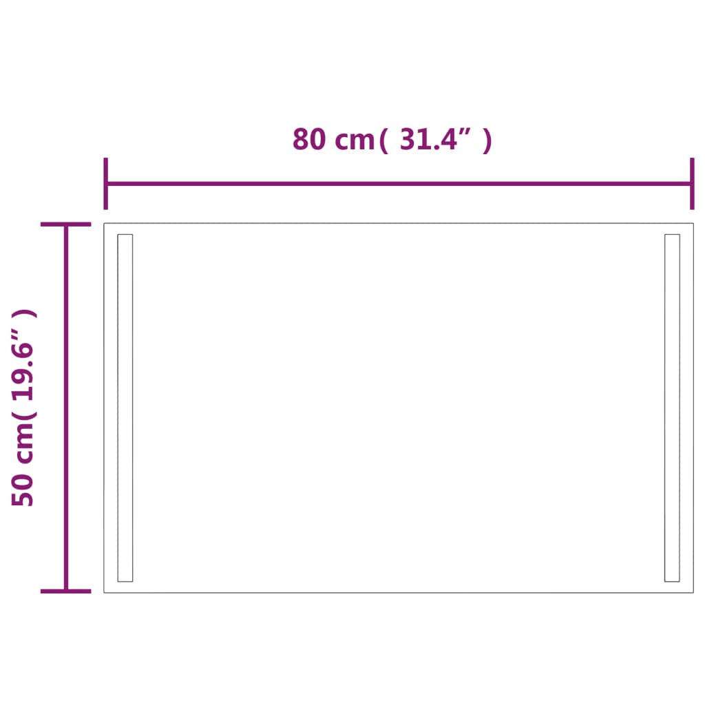 LED kupaonsko ogledalo 50x80 cm