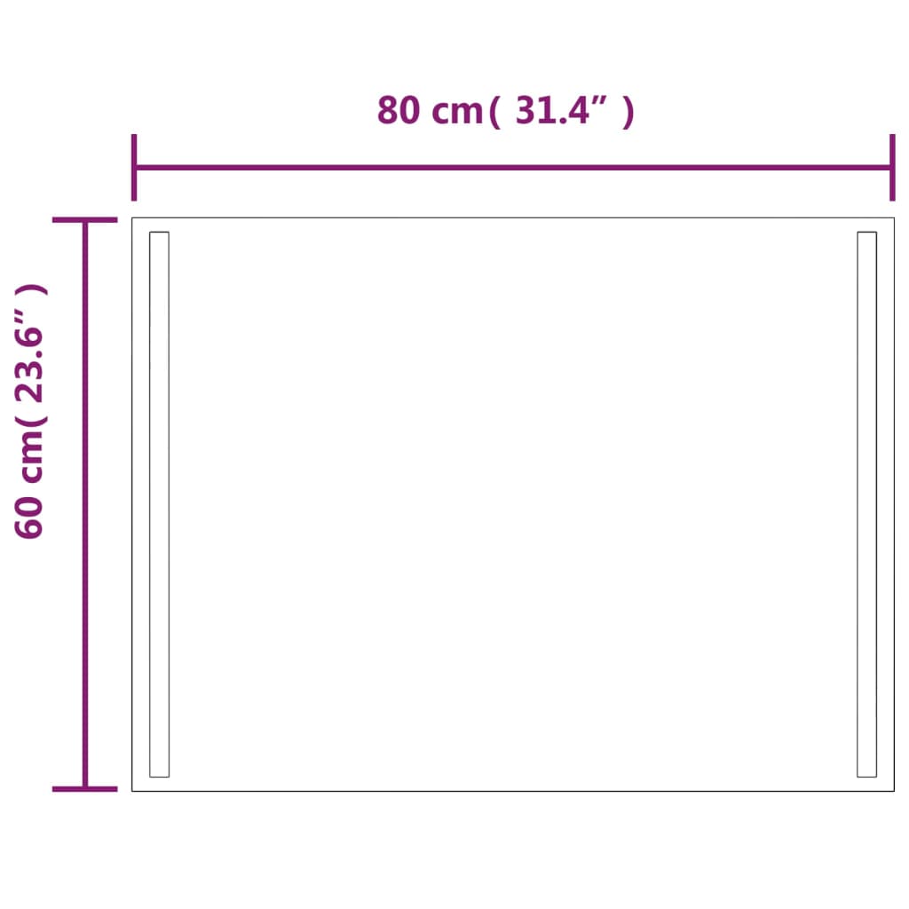 LED kupaonsko ogledalo 60 x 80 cm