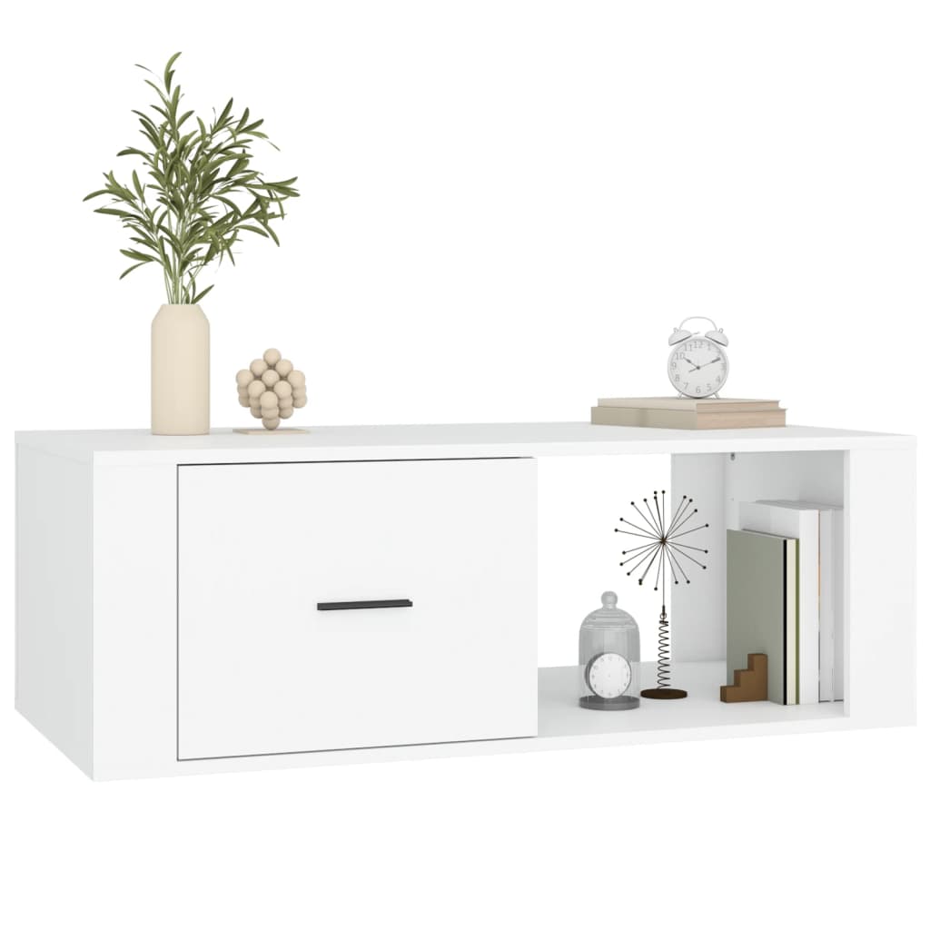 Stolić za kavu bijeli 100 x 50,5 x 35 cm od konstruiranog drva