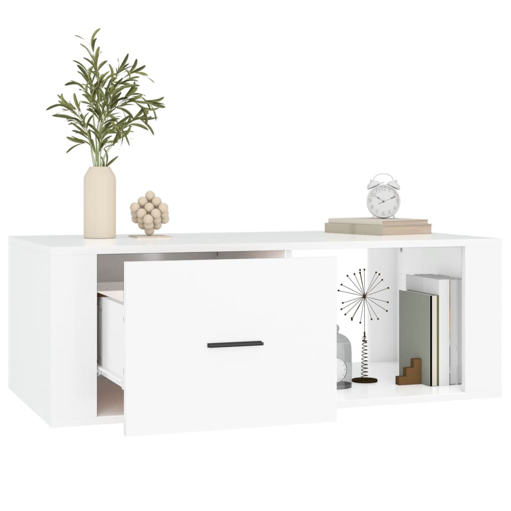 Stolić za kavu bijeli 100 x 50,5 x 35 cm od konstruiranog drva