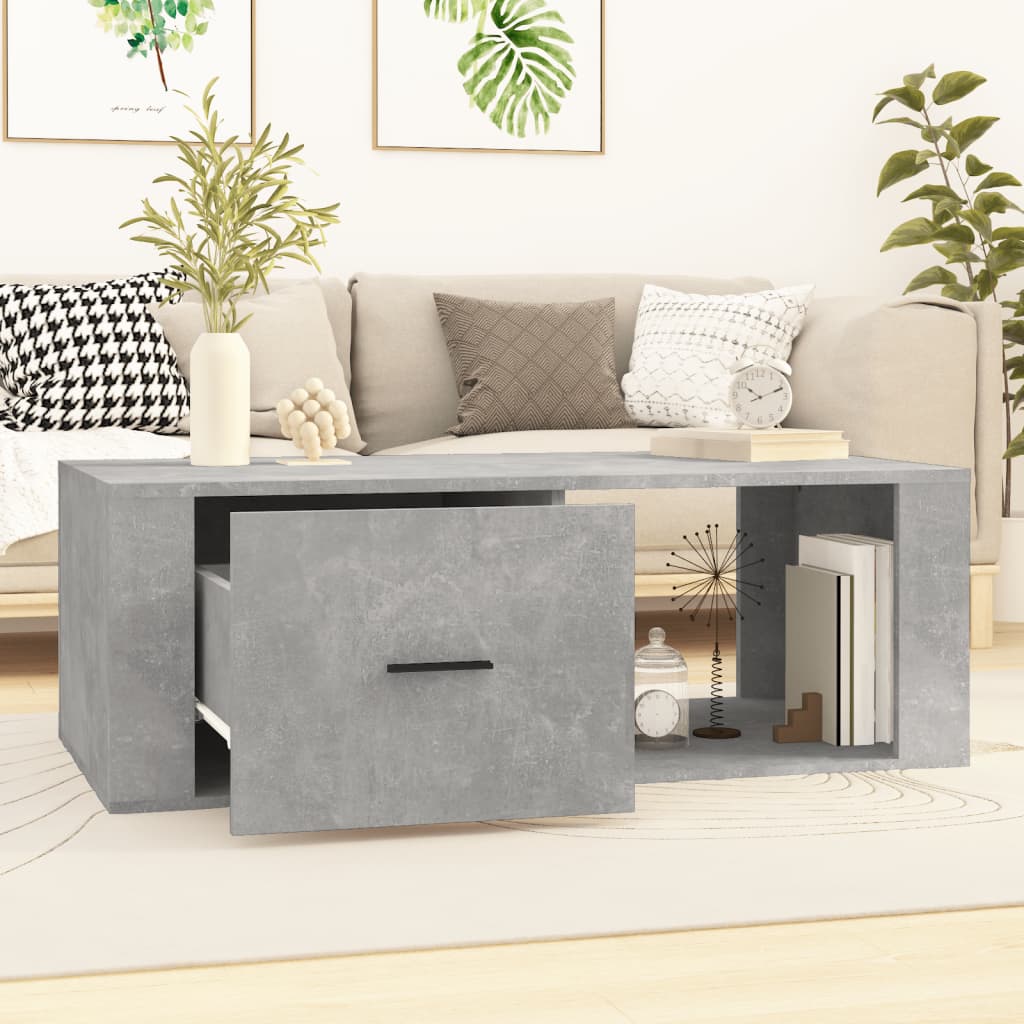 Stolić za kavu boja betona 100x50,5x35 cm konstruirano drvo