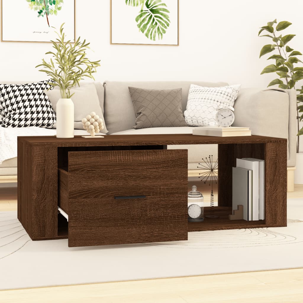 Stolić za kavu boja hrasta 100x50,5x35 cm konstruirano drvo