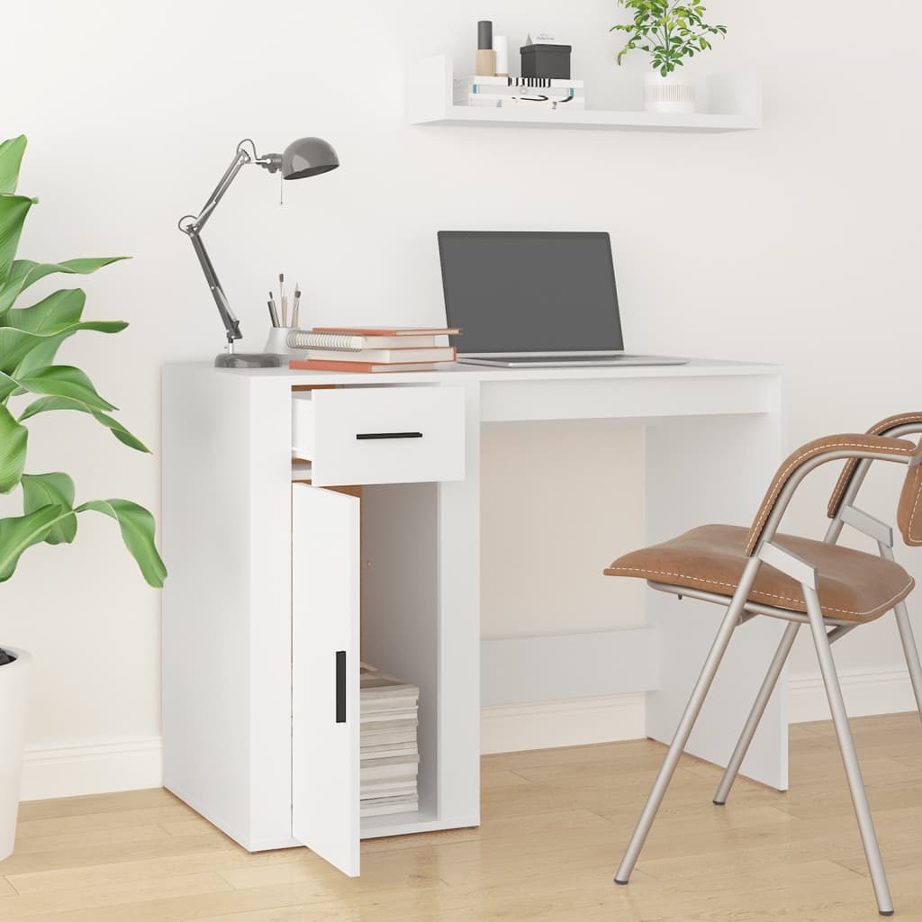 Radni stol bijeli 100 x 49 x 75 cm od konstruiranog drva