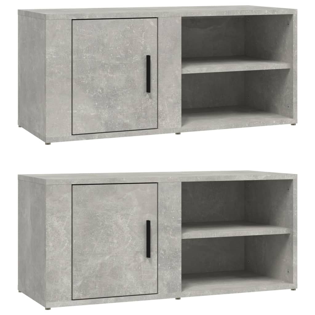 TV ormarići 2 kom Siva betona 80x31,5x36 cm konstruirano drvo