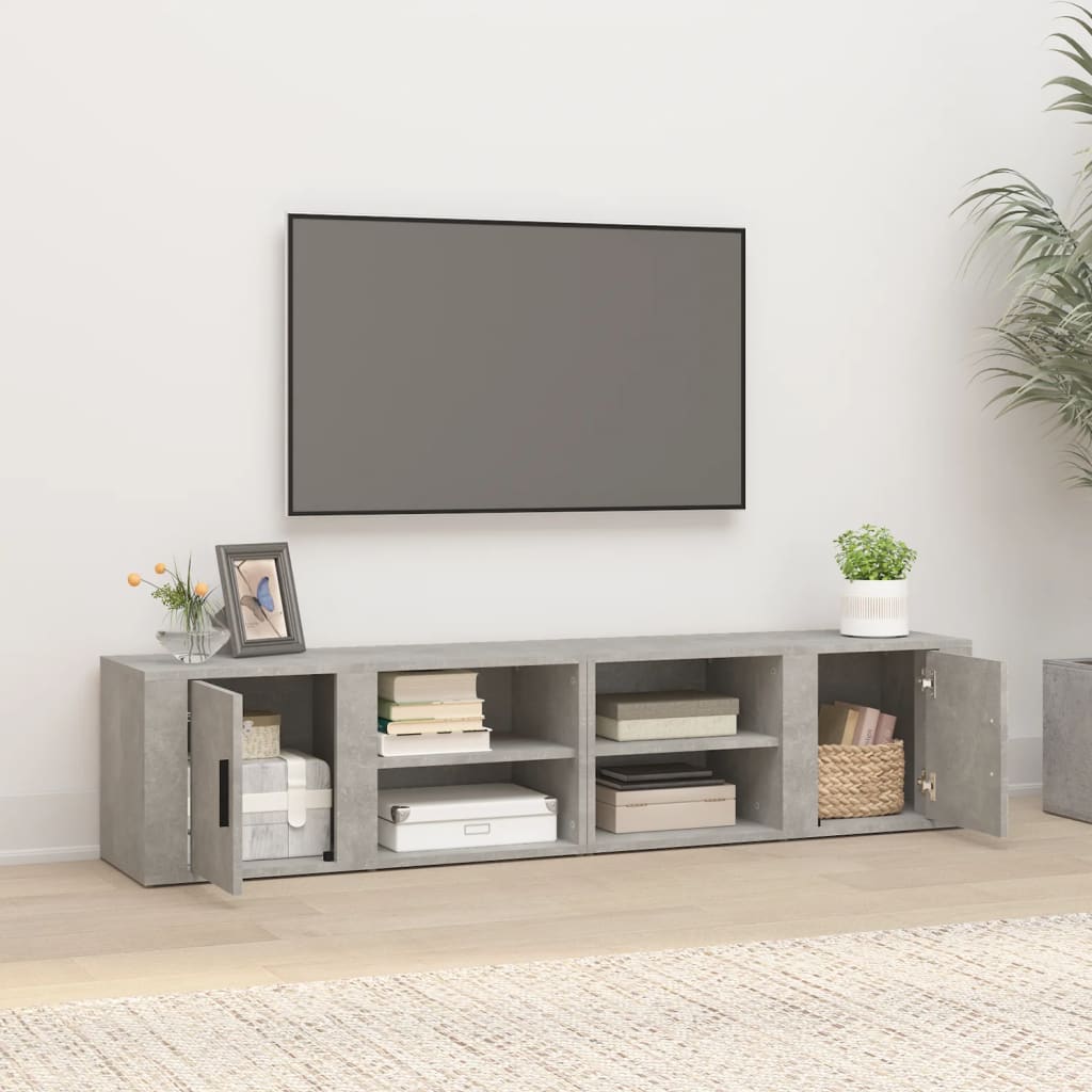 TV ormarići 2 kom Siva betona 80x31,5x36 cm konstruirano drvo