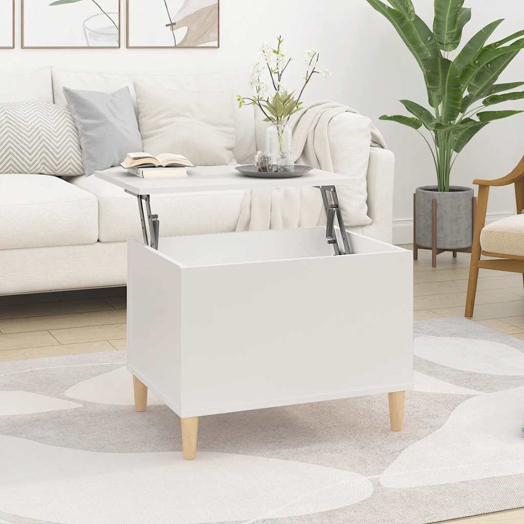 Stolić za kavu bijeli 60 x 44,5 x 45 cm od konstruiranog drva
