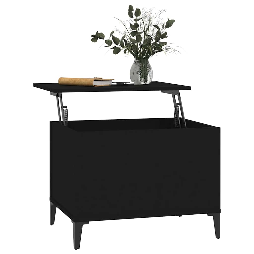 Stolić za kavu crni 60 x 44,5 x 45 cm od konstruiranog drva