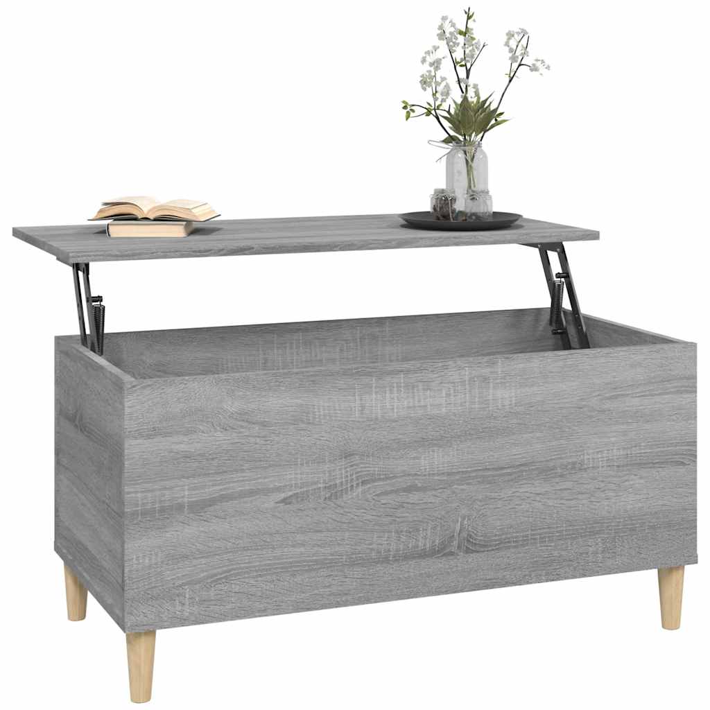 Stolić za kavu siva boja hrasta 90x44,5x45 cm konstruirano drvo