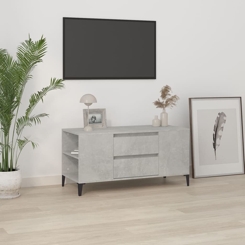 TV ormarić boja betona 102 x 44,5 x 50 cm od konstruiranog drva