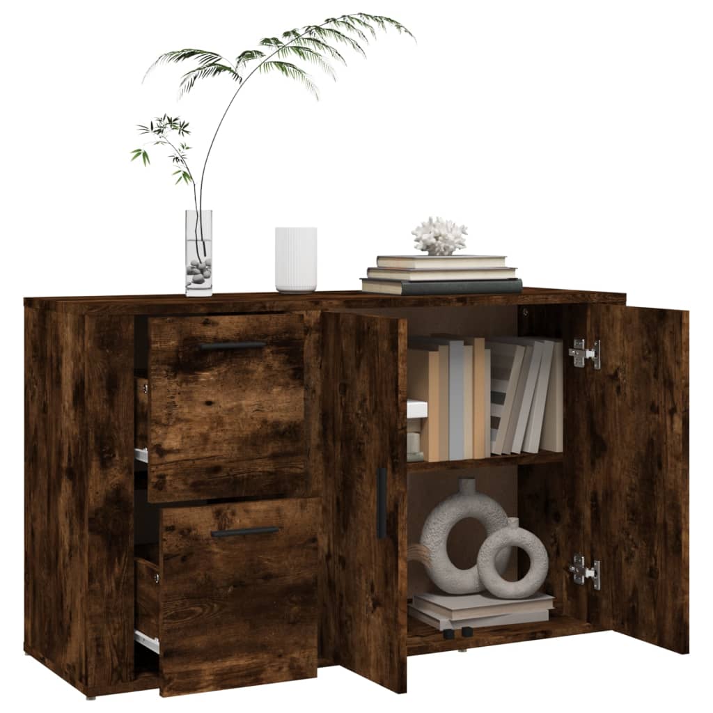 Komoda boja dimljenog hrasta 100x33x59,5 cm konstruirano drvo