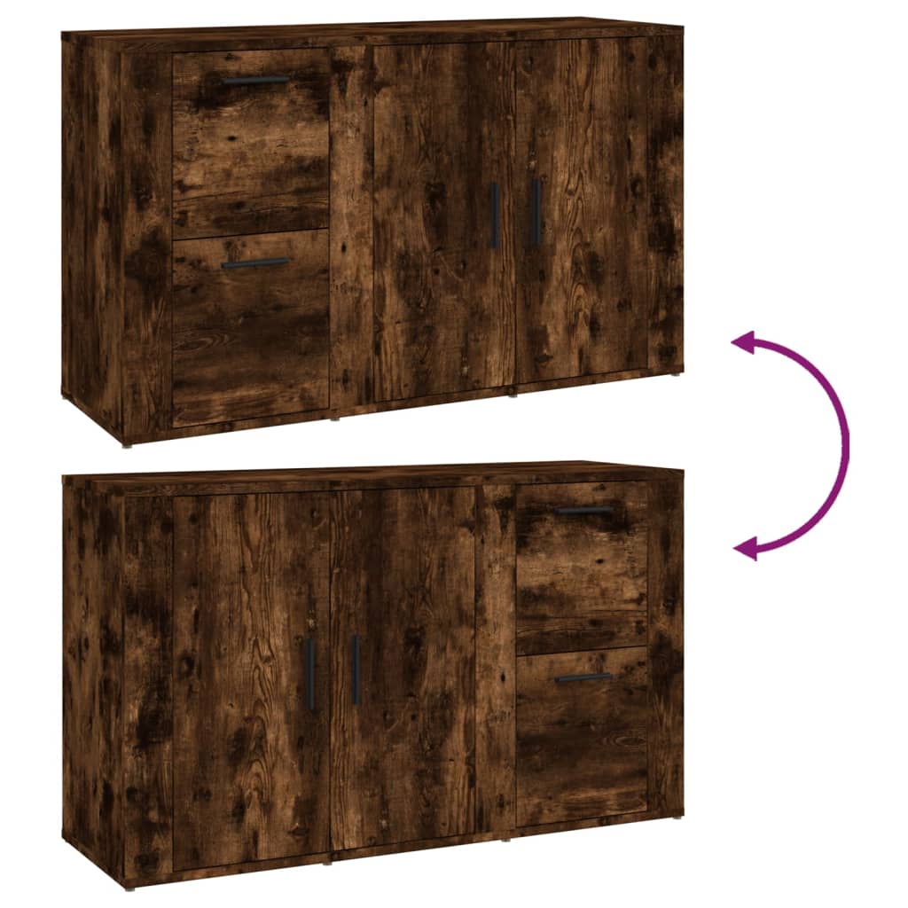 Komoda boja dimljenog hrasta 100x33x59,5 cm konstruirano drvo